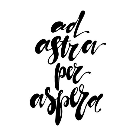 ad astra per aspera hand written lettering positive quote inspirational latin phraseのイラスト素材