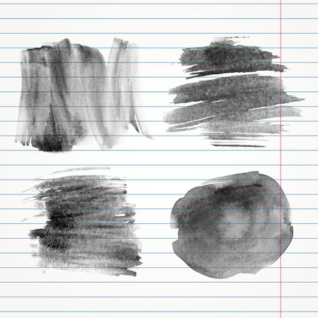 Vector set of hand drawn brush strokes and stains.のイラスト素材