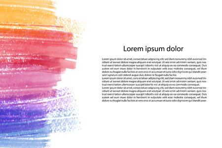 Artistic background vector with brush strokes, watercolor look background with empty space, page template with colorful painted stains on sideのイラスト素材