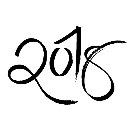 Hand drawn vector 2018 letteringのイラスト素材