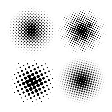 Set of halftone dots vector circle shapes.のイラスト素材