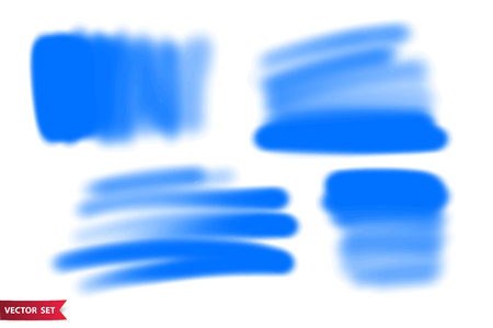 Vector set of hand drawn airbrush strokes. One color artistic hand drawn backgrounds.のイラスト素材