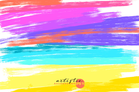 artistic backdrop, vector with brush strokes, brush paint look background with colorful hand painted stainsのイラスト素材