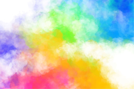 Vector abstract colorful background with colorful clouds, smoke, multicolor dust, paint. Multicolored concept illustration with realistic clouds of Holi paint powder.のイラスト素材