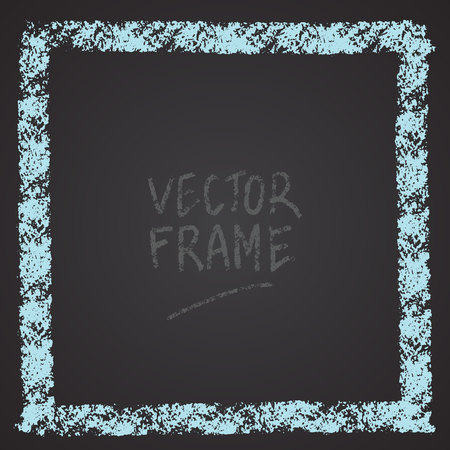 Frame drawn with a crayon. Wax crayon empty shape. Vector image of hand drawn stroke frame.のイラスト素材