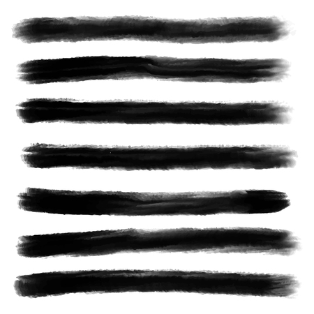 Hand drawn striped pattern. Monochrome horizontal ink brush strokes texture. Minimalistic stripy background. Square shape artistic monochrome backdrop.のイラスト素材