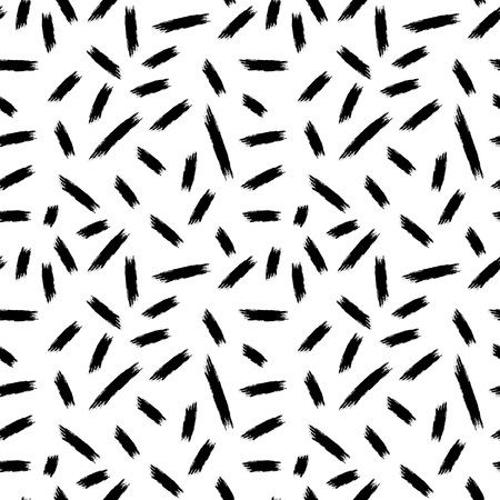 Vector seamless background. Artistic monochrome repeatable pattern. Hand drawn strokes texture.のイラスト素材