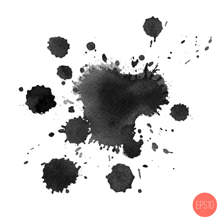 Set of blots and stains isolated on white background vectorのイラスト素材