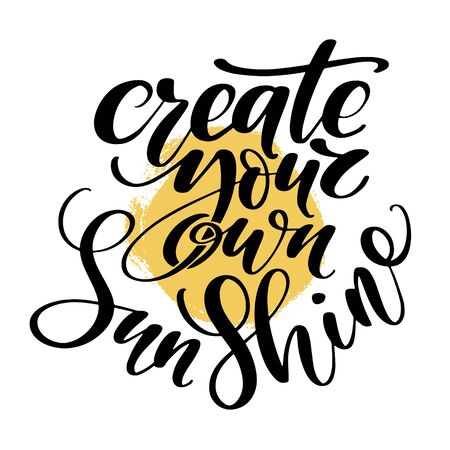 Hand drawn vector lettering. Create your own sunshine words by hands. Isolated vector illustration. Handwritten modern calligraphyのイラスト素材