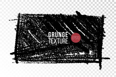 Vector hand drawn big textured hand drawn stain. Monochrome made with wax crayon backdrop. One color grungy background rectangular shapeのイラスト素材