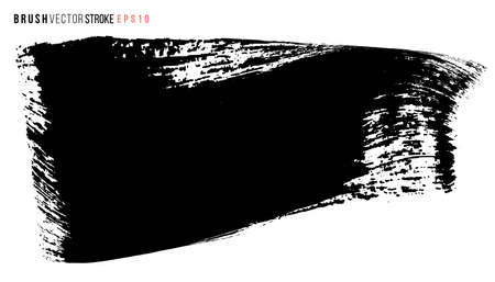 Vector hand drawn big brush stain. Monochrome ink painted stroke. Artistic backdrop. One color grungy background.のイラスト素材
