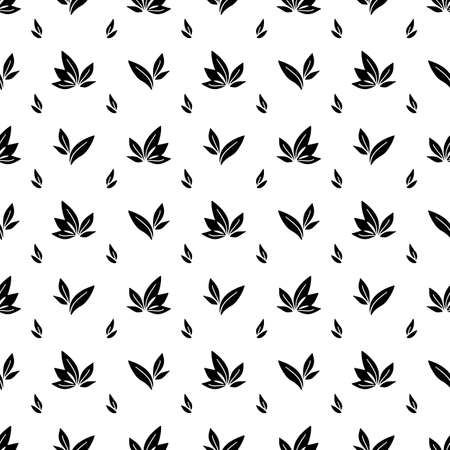 Vector seamless pattern with leaves, repeatable minimalistic background. Repeatable botanical backdrop.のイラスト素材