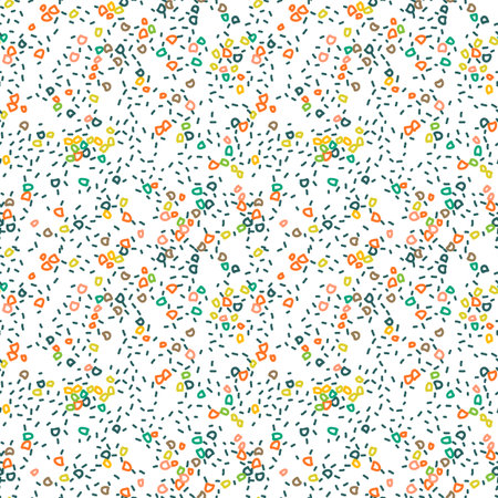 Hand drawn contemporary abstract shapes as seamless background. Vector repeatable pattern with modern abstract elements.のイラスト素材