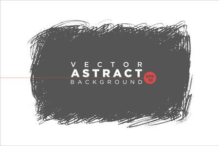 Vector big hand drawn brush stroke with scrawls, stain for backdrop. Monochrome design element. One color artistic hand drawn background.のイラスト素材