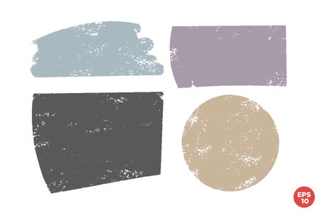 Hand drawn various shapes for backdrops. Vector textured multi color elements for designs. Simple textured backgrounds.のイラスト素材