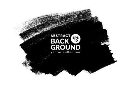 Vector hand big drawn brush stroke, stain for backdrops. Monochrome design element. One color monochrome artistic hand drawn background.のイラスト素材