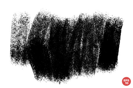 Vector hand drawn big brush stroke, stain for backdrops. Monochrome design element. One color monochrome artistic hand drawn background.のイラスト素材
