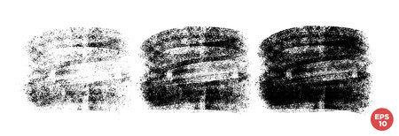 Vector set of hand drawn brush strokes, stains for backdrops. Monochrome design elements set. One color monochrome artistic hand drawn backgrounds.のイラスト素材
