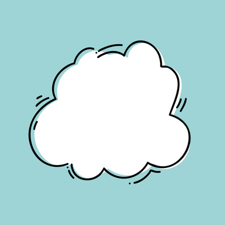 Hand drawn speech bubble. Shape for quotes on blue background. Vector cartoon style object.のイラスト素材