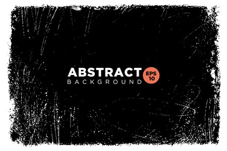 Vector hand drawn big painted stain. Monochrome stroke background. Artistic backdrop. One color textured spot rectangular shape.のイラスト素材