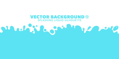 Vector border with liquid drops and splashes. Abstract blotch shape background. Minimalistic design element for divider, web, app, banners and posters.のイラスト素材