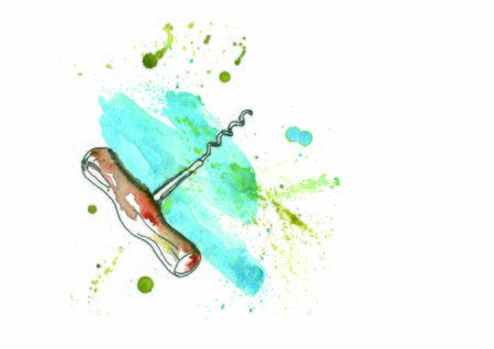  wine corkscrew on a white backgroundの写真素材