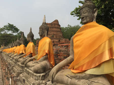 Buddha image, Ayudtaya Thailand.の写真素材