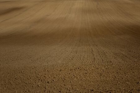 Beautiful harsh landscape of plowed Moravian fields in the autumn season