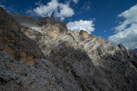 Beautiful mountain panorama in the Italian Dolomites. Dolomites, Italyの写真素材