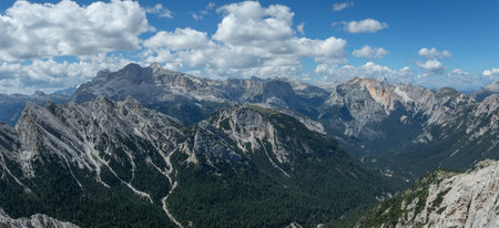 Beautiful mountain panorama in the Italian Dolomites. Dolomites, Italyの写真素材