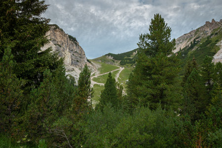 Beautiful mountain panorama in the Italian Dolomites. Dolomites, Italyの写真素材