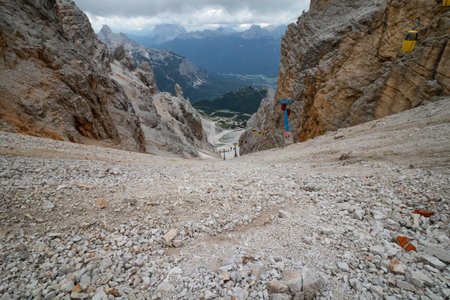 Beautiful mountain panorama in the Italian Dolomites. Dolomites, Italyの写真素材