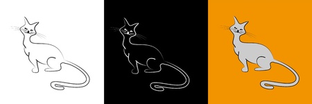 Contour image of cute cat. For your logo.のイラスト素材