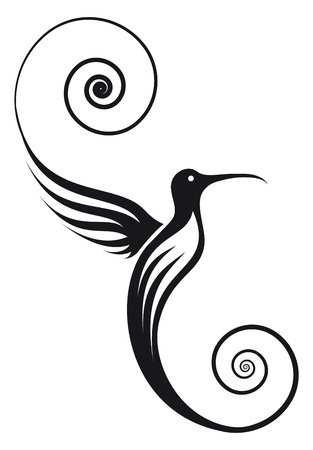 Hummingbird with pretty delicate wings and tail   Image can be used for your logo のイラスト素材