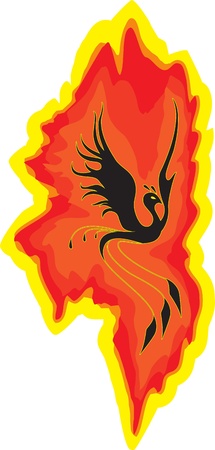 Bird the phoenix rising from the flamesのイラスト素材