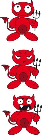 Cartoon little devil with a trident