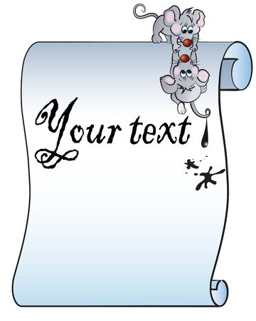 Congratulation form with funny  mice のイラスト素材