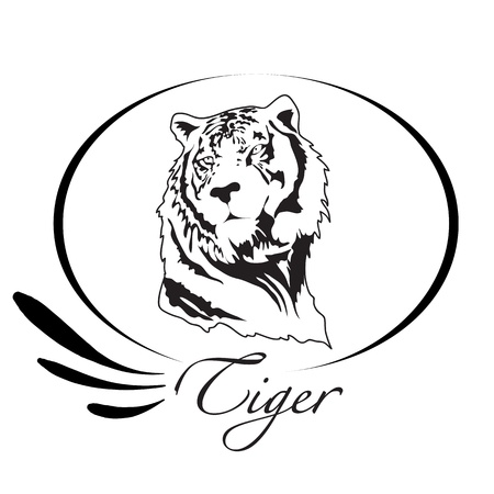 Tiger black emblemのイラスト素材