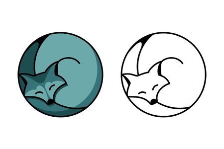Wolf simple circle iconのイラスト素材