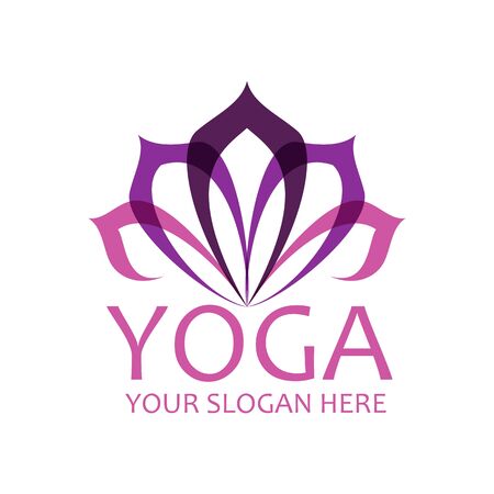 Yoga lotus logo vector emblemのイラスト素材