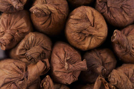 close up of hand rolled cuban cigarsの写真素材