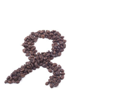 ok sign of fair trade coffee beans isolated on white