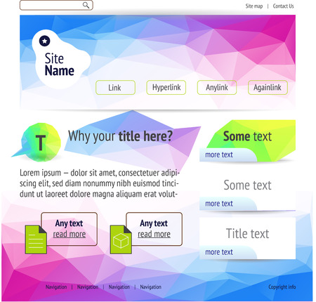 Website polygonal design. Abstract vector geometric template design.のイラスト素材