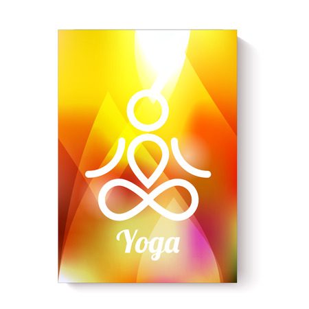 Flyer card or visitcard template. Yoga theme.のイラスト素材