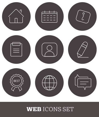 Thin line web icons set. Minimalistic designのイラスト素材