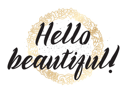 Hello beautiful romantic inscription.のイラスト素材