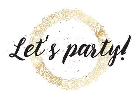 Let's party inscription.のイラスト素材