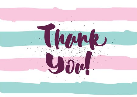 Thank you inscription. Greeting card with calligraphy. Hand drawn lettering design. Photo overlay. Typography for banner, poster or clothing design. Vector invitation.のイラスト素材