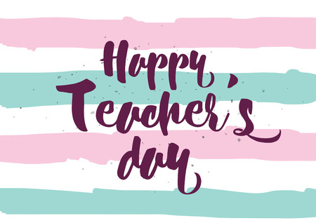 Happy Teacher S Day Inscription Greeting Card With Calligraphy