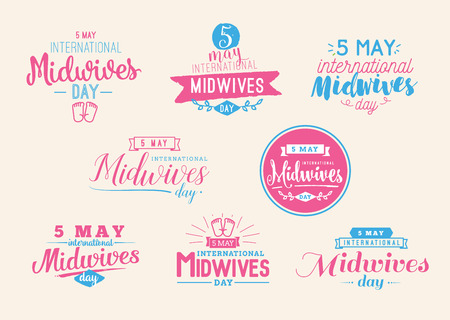 International Midwives day. 5 may. Vector typography for greeting cards, banners or print. Text designのイラスト素材
